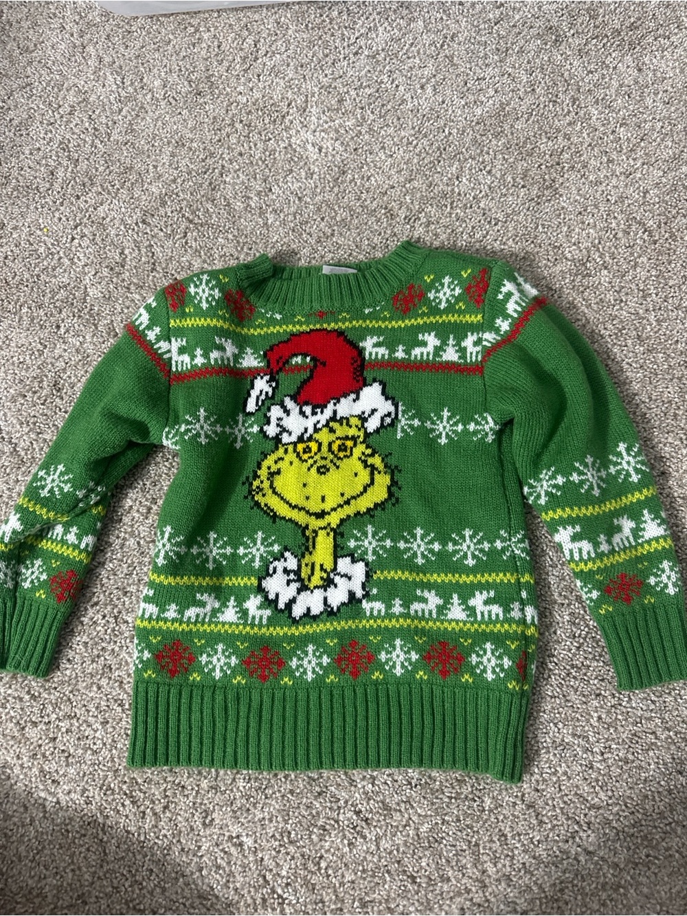 Green Grinch Holiday Sweater - Kids Festive Pullover